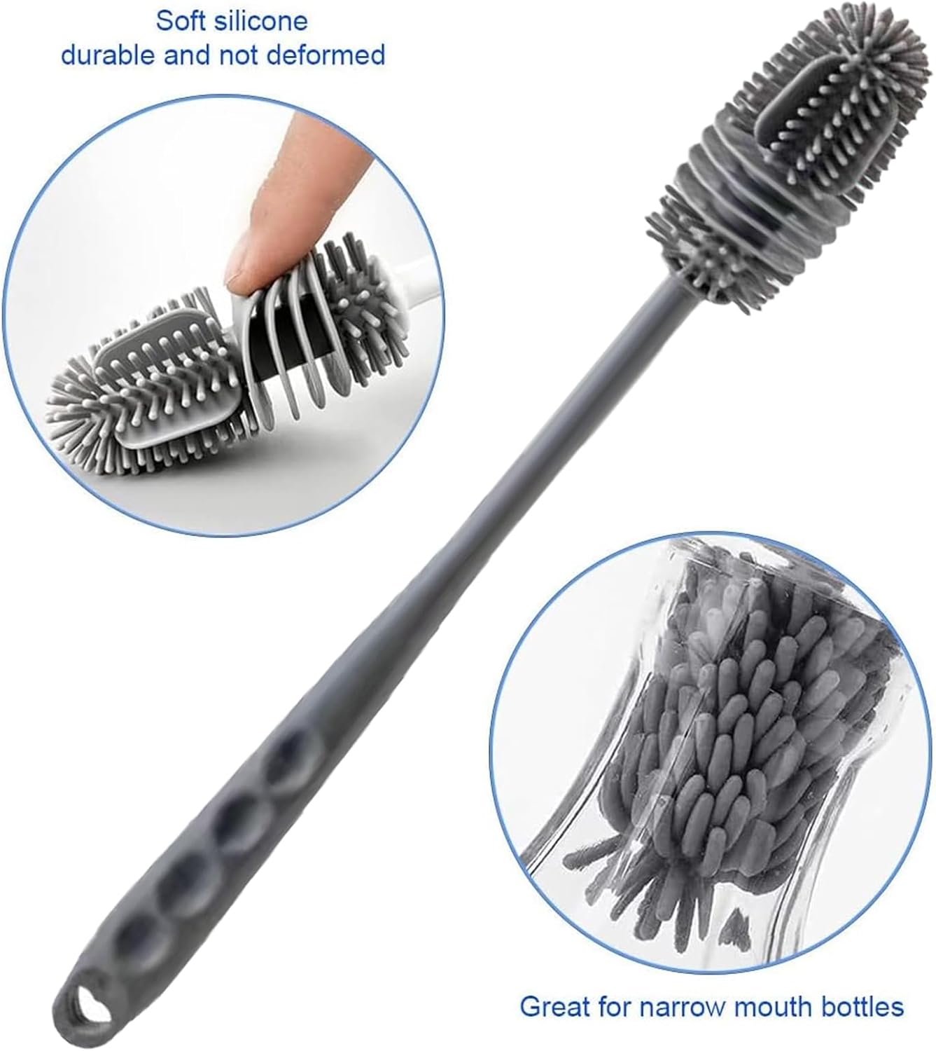 Prestigio - Bottle Brush - Cepillo de silicona para botellas