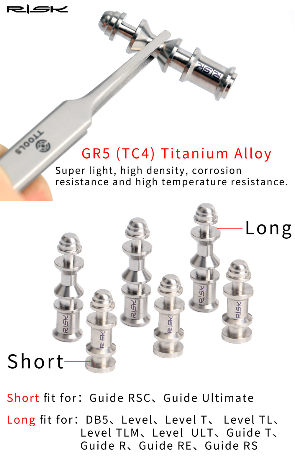 Risk - Piston de Freno - Titanio para Sram - Modelo corto