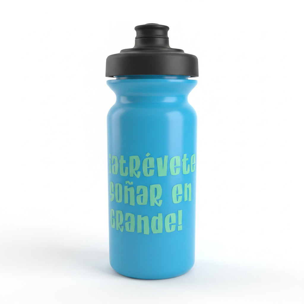 Botella Prestigio Kids 350 ml – Tomatodo infantil celeste "Soñar en Grande", tapa Ultra, sin BPA y antiderrame