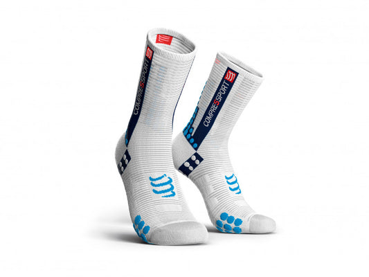 Compressport - Racing Socks V3.0 Bike White/Blue T1
