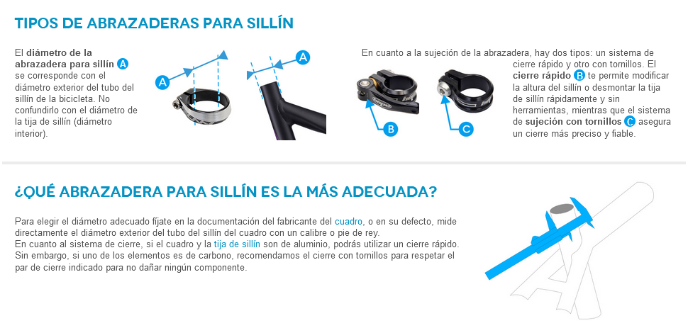Proceed . Abrazadera para tija negra con palanca - tijas 30,9mm diametro