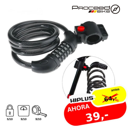 Proceed - Candado Messenger Granit Plus 10mm x 1m - 5 digitos