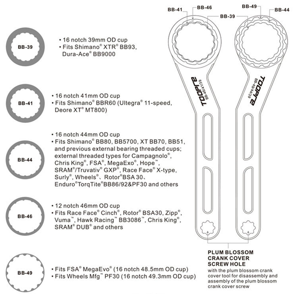 Toopre – Llave para Bottom Bracket 6 en 1