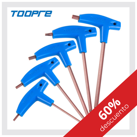 Toopre Juego de Llave Torq T25 con Allen 3/4/5/6 Mango tipo T