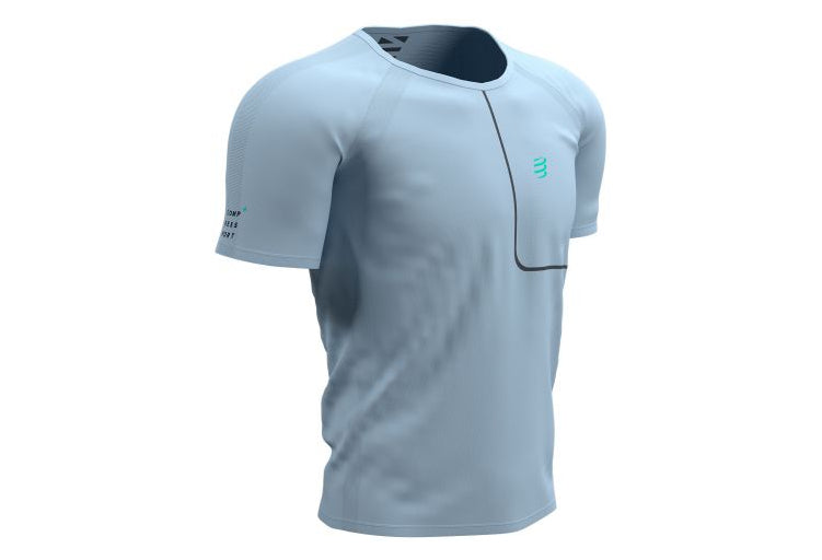 Compressport - Training Tshirt SS W Born to swin bike run - talla L - Grey